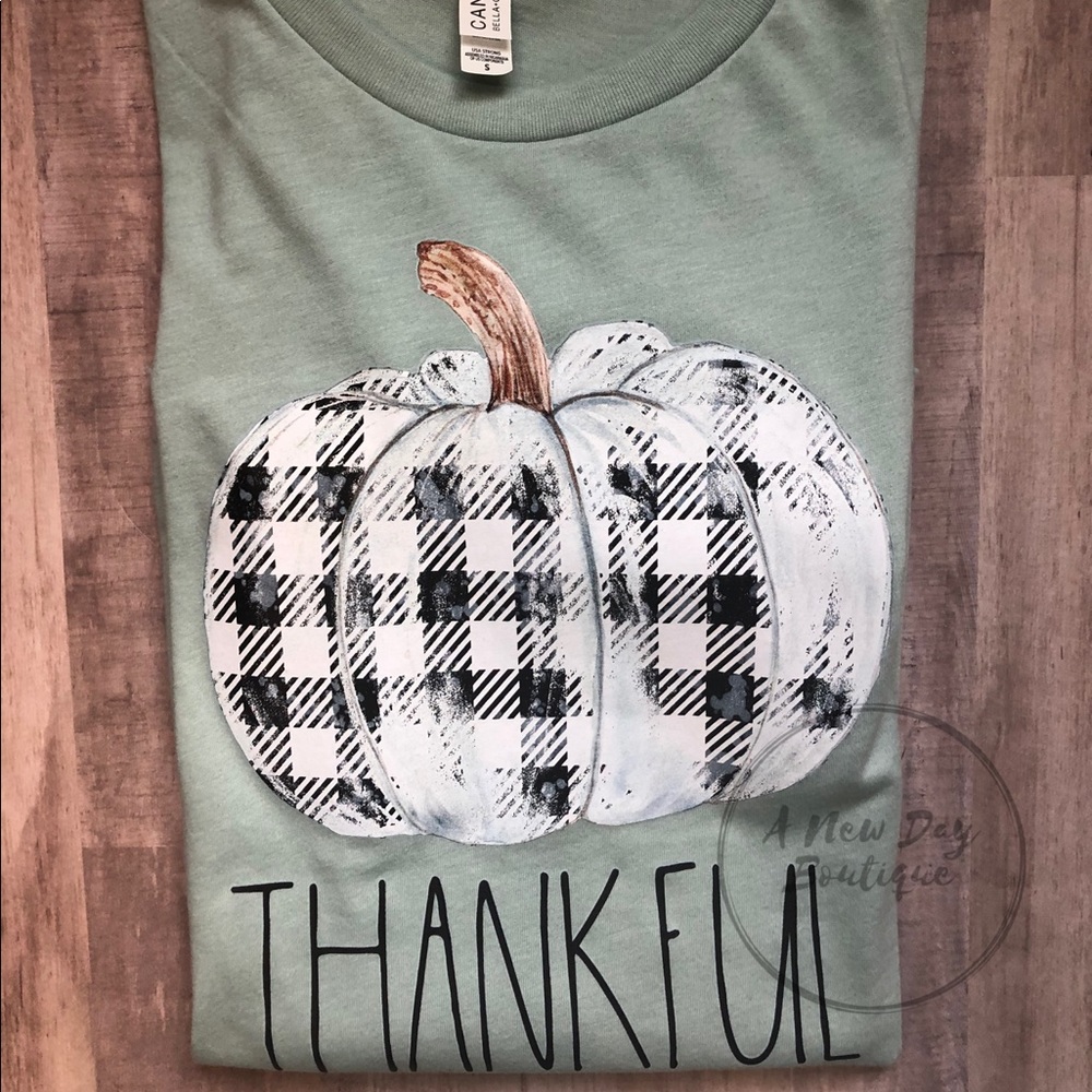 Thankful screen print transfer shirt